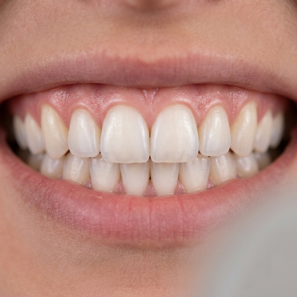 Beautiful smile result after cosmetic dental treatment